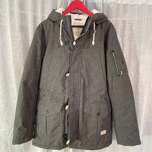 Vans Men's Winter Grey Black Coat 
with Hood size L